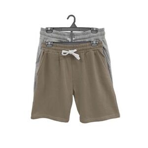 Unisex Fleece Factory Sweat Shorts Beige & Gray Sz L